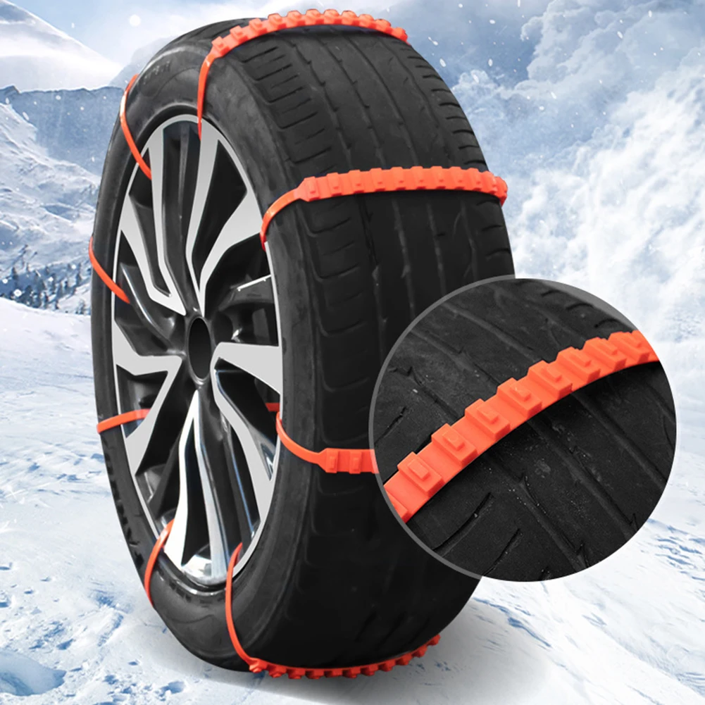 10Pcs Car Tire Chains Anti-Slip Auto Outdoor Snow Tire Anti Skid Chain Car Winter Tyres Wheels Snow Chains Emergency Accessories