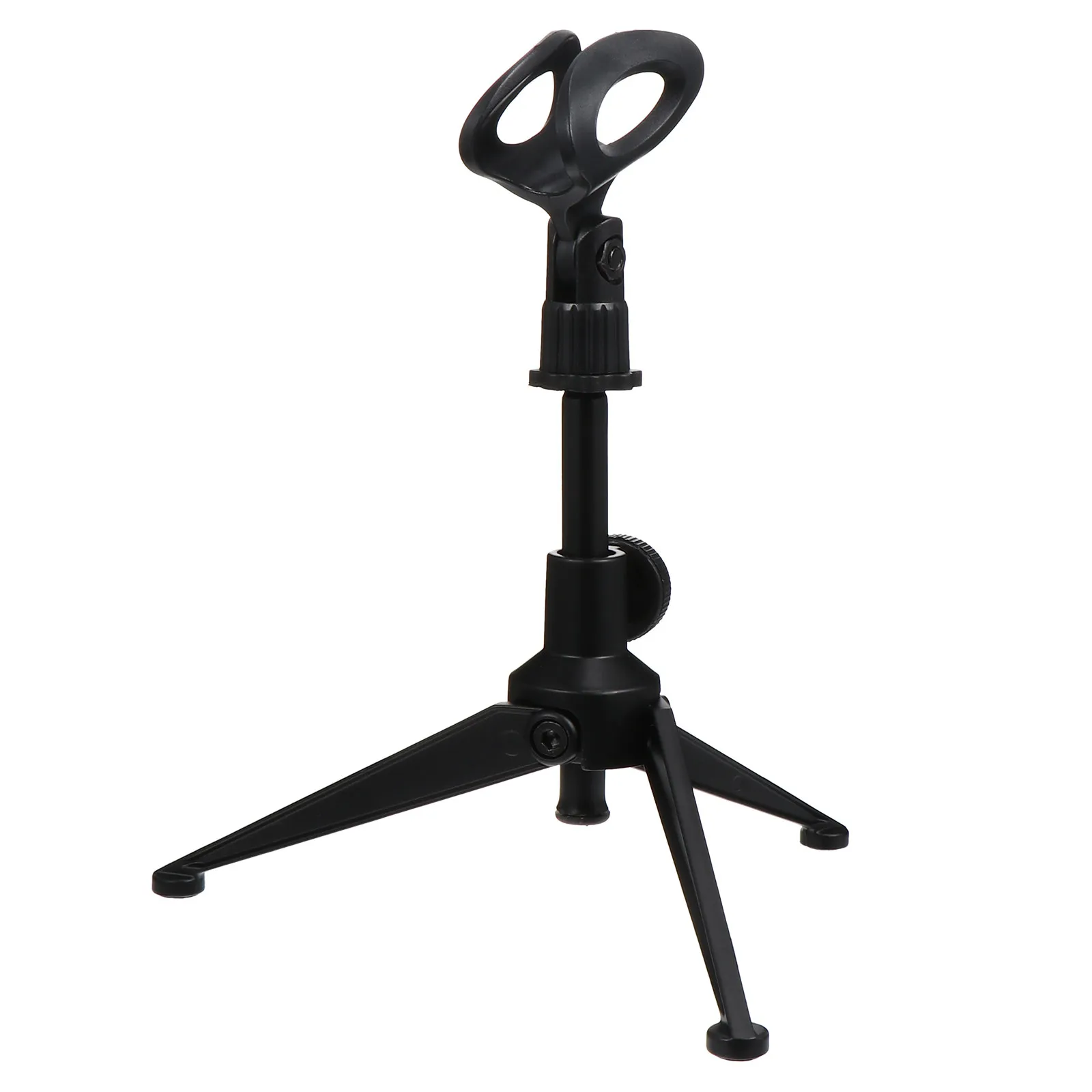 1Pcs 견고한 금속 삼각대 마이크 스탠드 조절 가능한 높이 360도 회전 접이식 휴대용 마이크 랙 모든 기기와 호환 가능