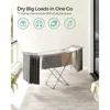 Clothes Drying Rack, Metal Laundry Drying Rack, Foldable, Space-Saving, Free-Standing Airer, with Gullwings, Indoor Outdoor Use 3