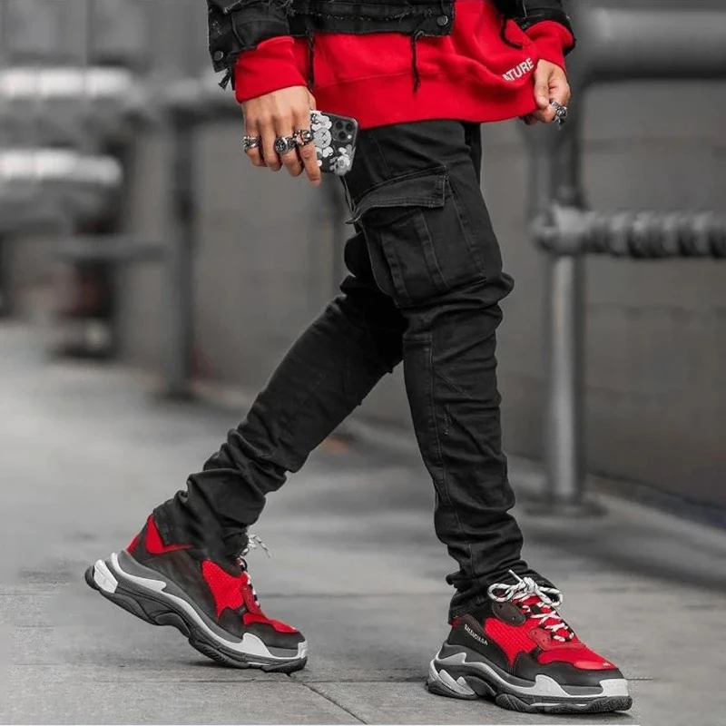 Men Street Elastic Denim Jeans Wash