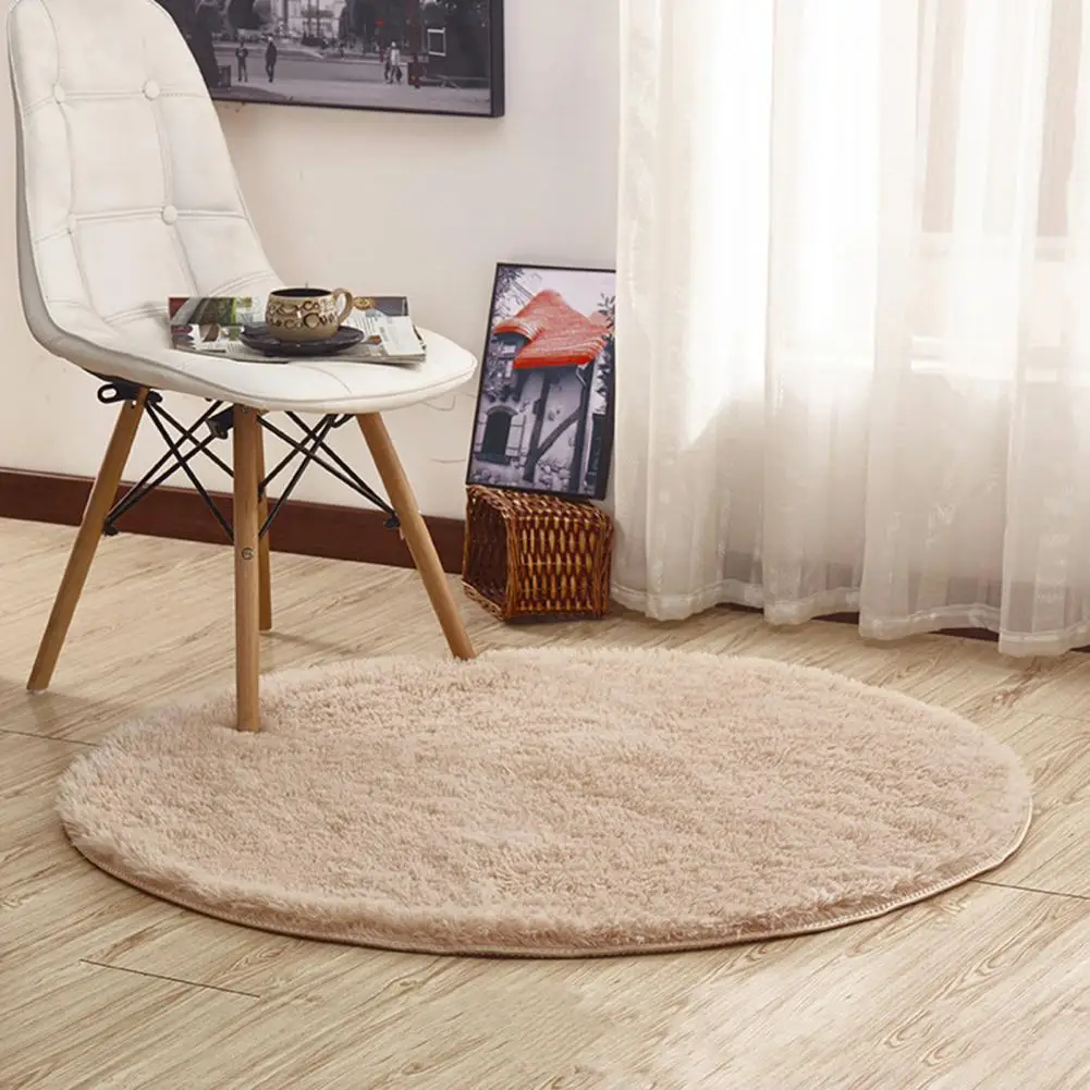 

Round Fluffy Area Rug Plush Circular Area Rug for Bedroom Luxuriously Soft Wear Resistant Floor Carpet with Non-slip for Cozy