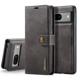 Premium Detachable Magnetic Leather Wallet & Removable Flip Cover for Google Pixel 10 Pro XL (Gray)