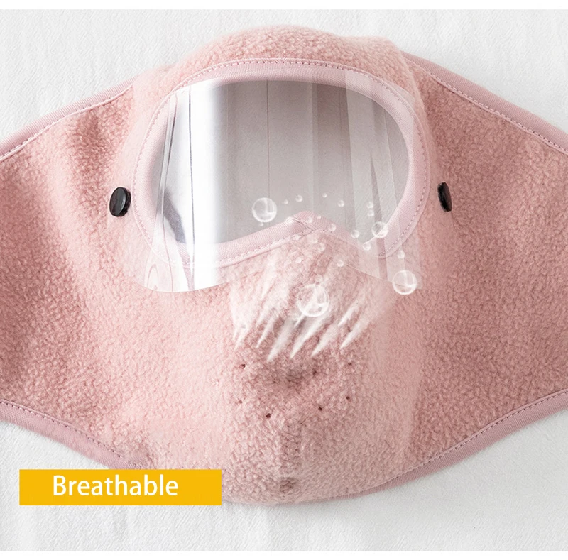 Description Picture 5 of itemUnisex Winter Warm Mask Face Shield Cycling Caps for Outdoor Fishing Breathable Mask with HD Anti-fog Goggles Fleece Warm Scarf