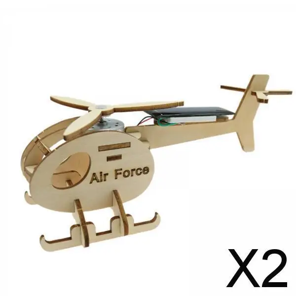 

2X Wood Science Project Model Kit Technology Small Production Solar Helicopter