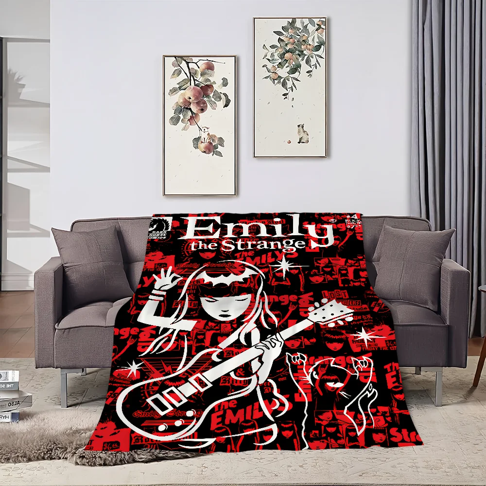 ANIME Blanket Flannel warm comfort  soft plush blanket for sofa living room office bedroom travel E-Emily Strange The book gift 5
