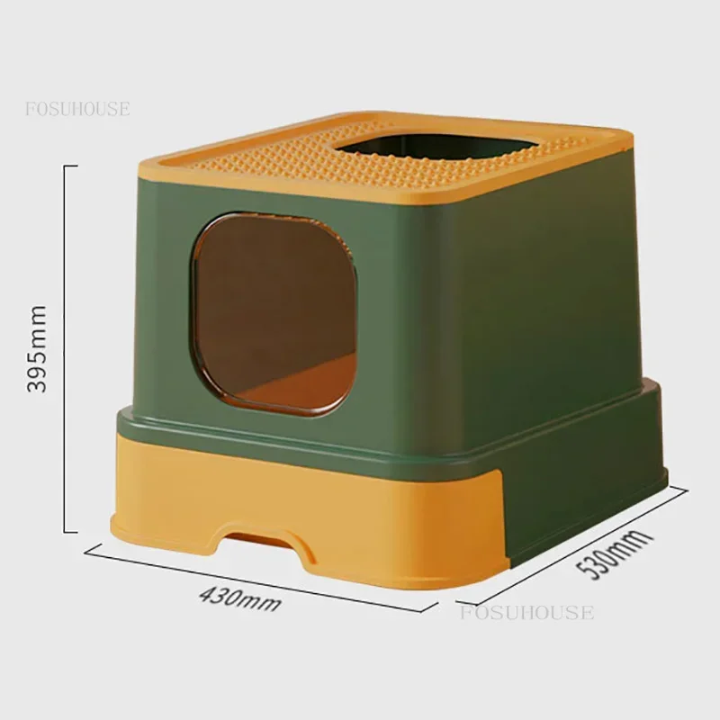 

Drawer Type Cat Litter Box Fully Enclosed Super Large Cat Toilet Kitten Deodorant Anti-sand Cat Bedpans Home Simple cat Supplies