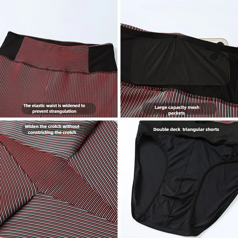 Men's Compression Pants Running Leggings with Shorts Fitness Workout Tights Sportswear