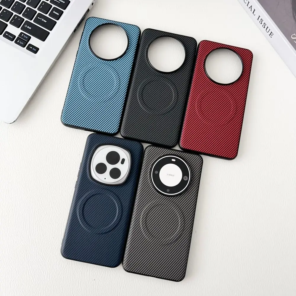 Magnetic Carbon Fiber Soft TPU Case with Magsafe Charging Compatibility