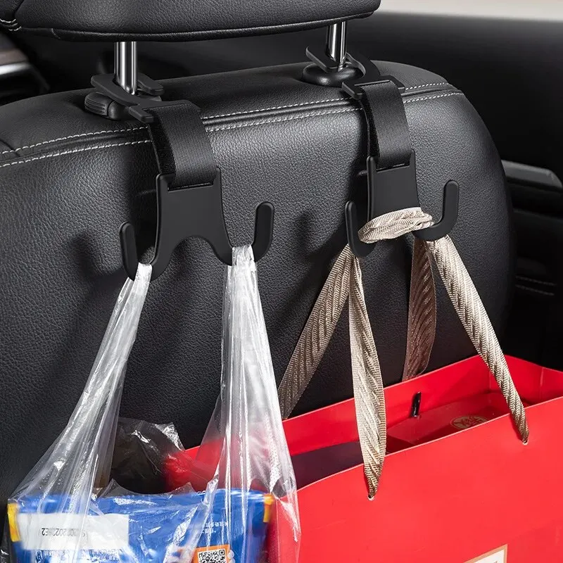 Car Seat Headrest Double Hook 2 Pcs for Bicycle Handbag Stroller