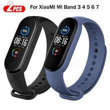  2Pcs Watchband For Mi Band 7 6 5 4 3 Bracelet Xiaomi Mi Band Strap Silicone Sport Replacement Wristband Smartwatch Accessories 