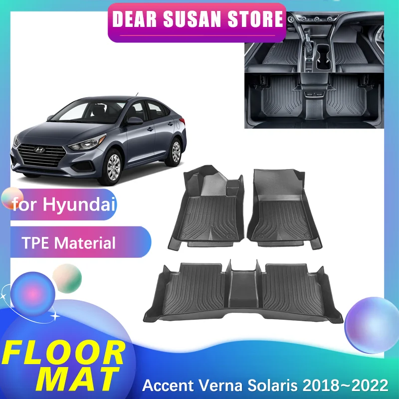 Car Floor Mat for Hyundai Accent Verna Solaris HC Sedan 20182023 Foot