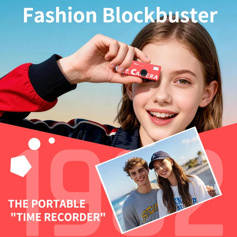 Fotocamera Digitale Retro CCD Lenovo per Vlog, Registratore Foto e Video per Studenti, Mini Fotocamera con Schermo Ribaltabile in Colori DOPAMINE - immagine 2