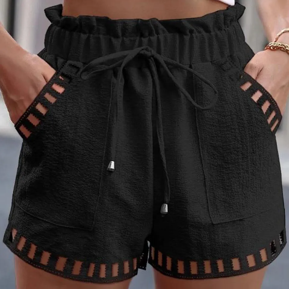 Lace Shorts For Women NDUCJSI Cotton Linen Shorts Summer Woman