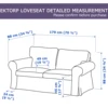 CRIUSJA velvet Couch Covers for Ektorp Loveseat,2 seat  Sofa Covers for 2 Cushion Small Couch, Sofa Slipcovers for Living Room 5