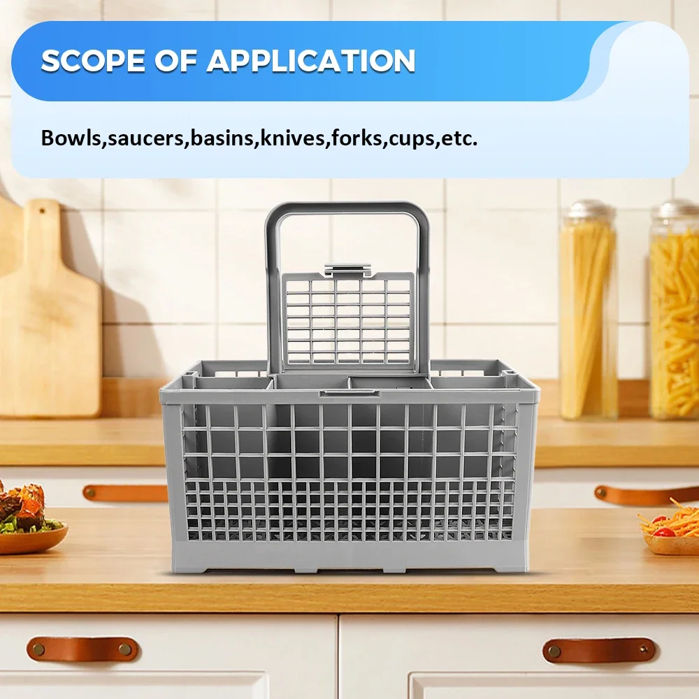 Universal Dishwasher Cutlery Basket Foldable Kitchen Tableware Drying Organization for Dishwasher Replacement Accessory 1Pc 6