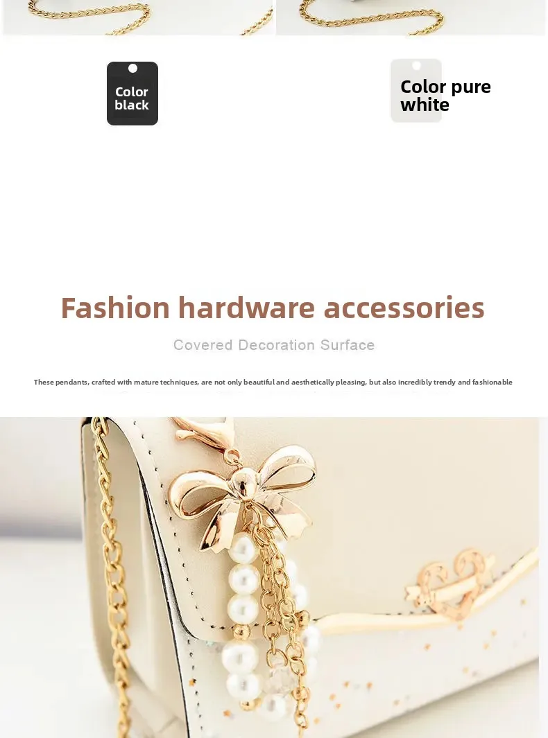 Fashionable Bright Leather Chain Crossbody Bag Women's Single Shoulder Small Square Bag Hot Sale of the Season New Style