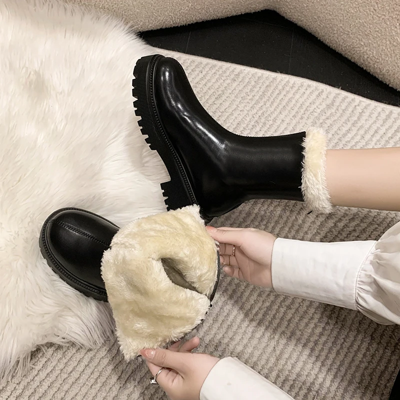 Women Thigh High Boots Women Casual Plush Knee Boots Brand Designer Zip Ladies Leather Long Boots White Mujer Shoes Big Size 42