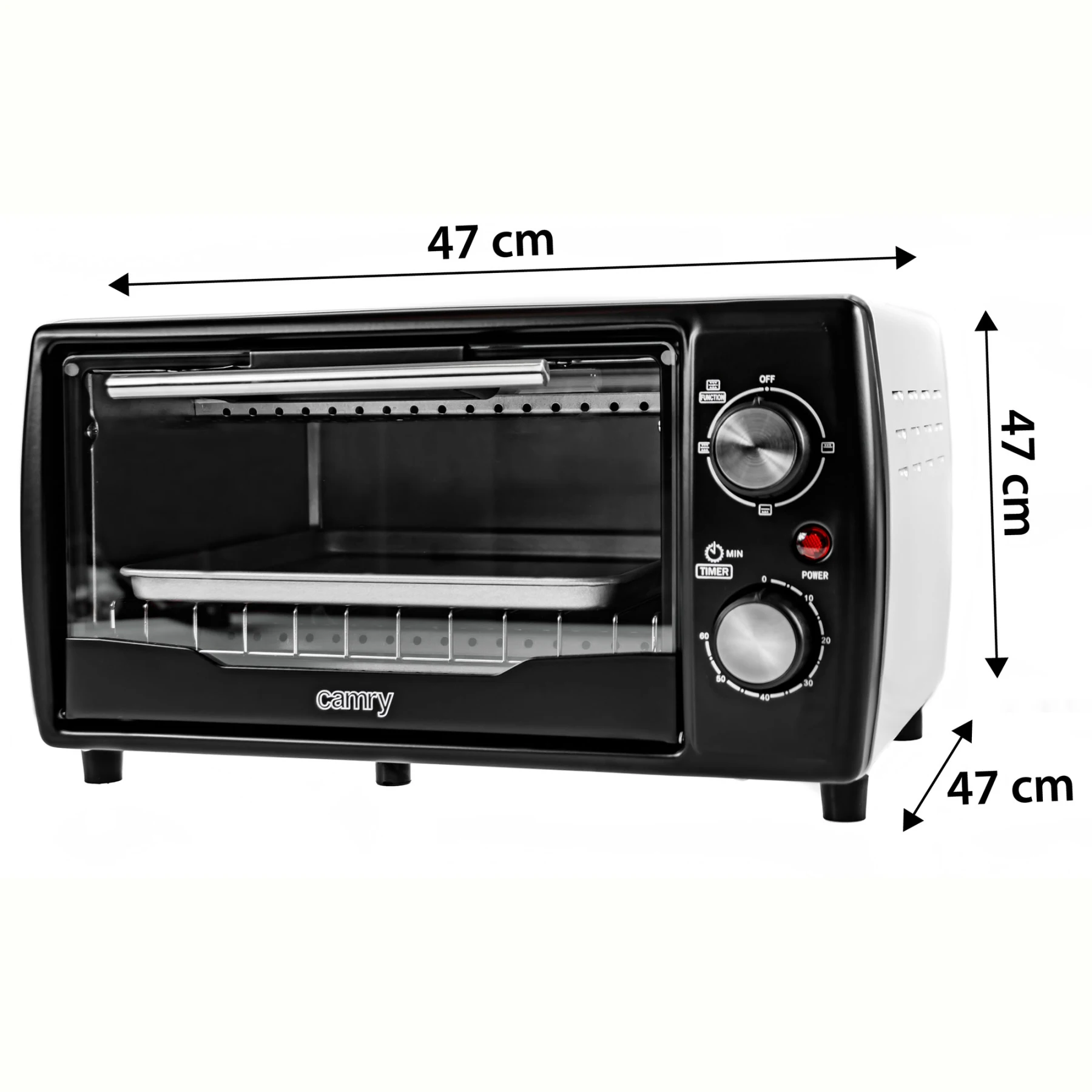 12L Mini Oven,Electric Cooker and Grill, Home Baking Small Oven Timer  Double Glass Door Top and Bottom Heat1000W Convection Countertop Toaster  Oven