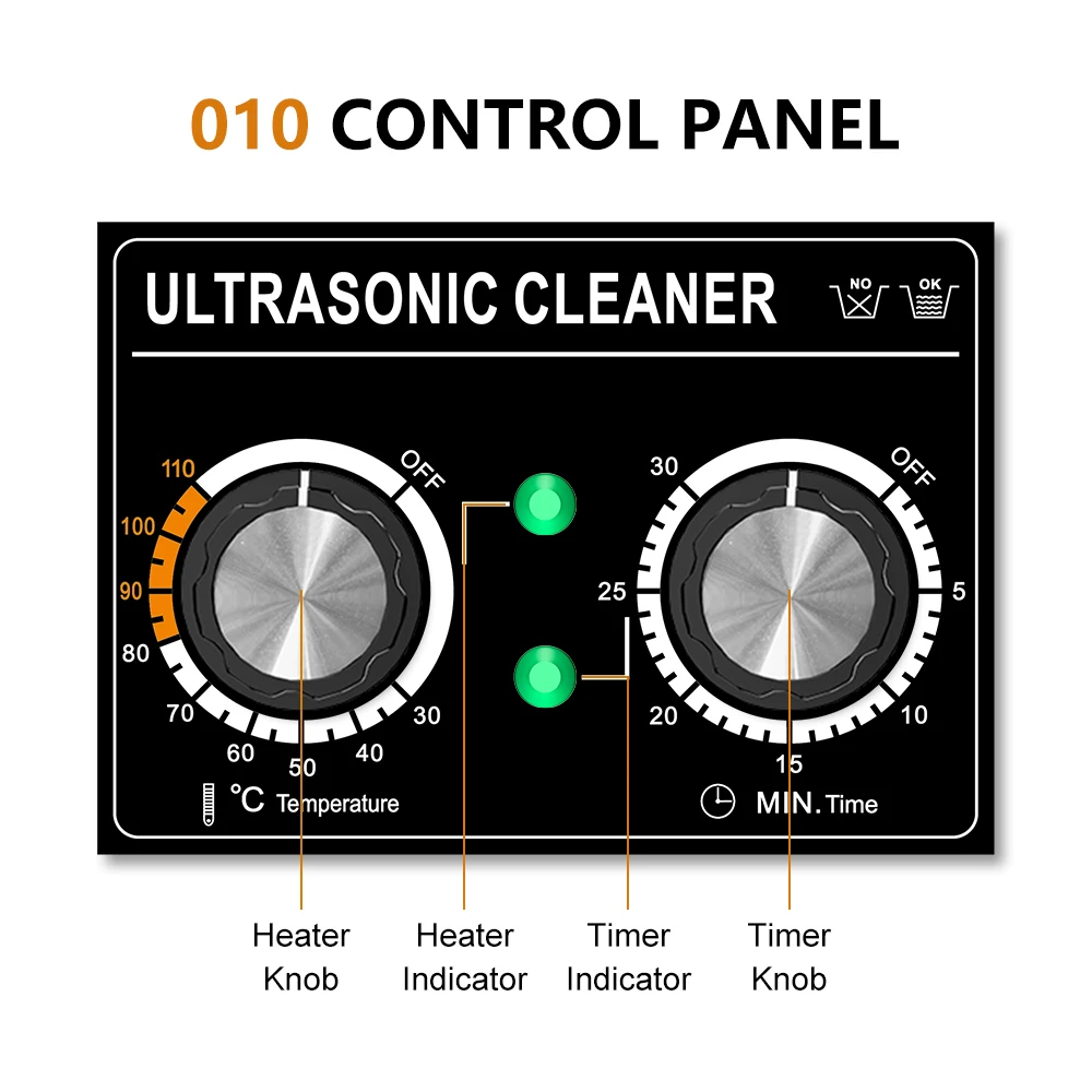 Description Picture 3 of itemLEADSONIC Ultrasonic Cleaner Bath 2L Plus 120W 150*135*100mm Washing Machine Ultrasound Home Appliance Mechanical Knob Style