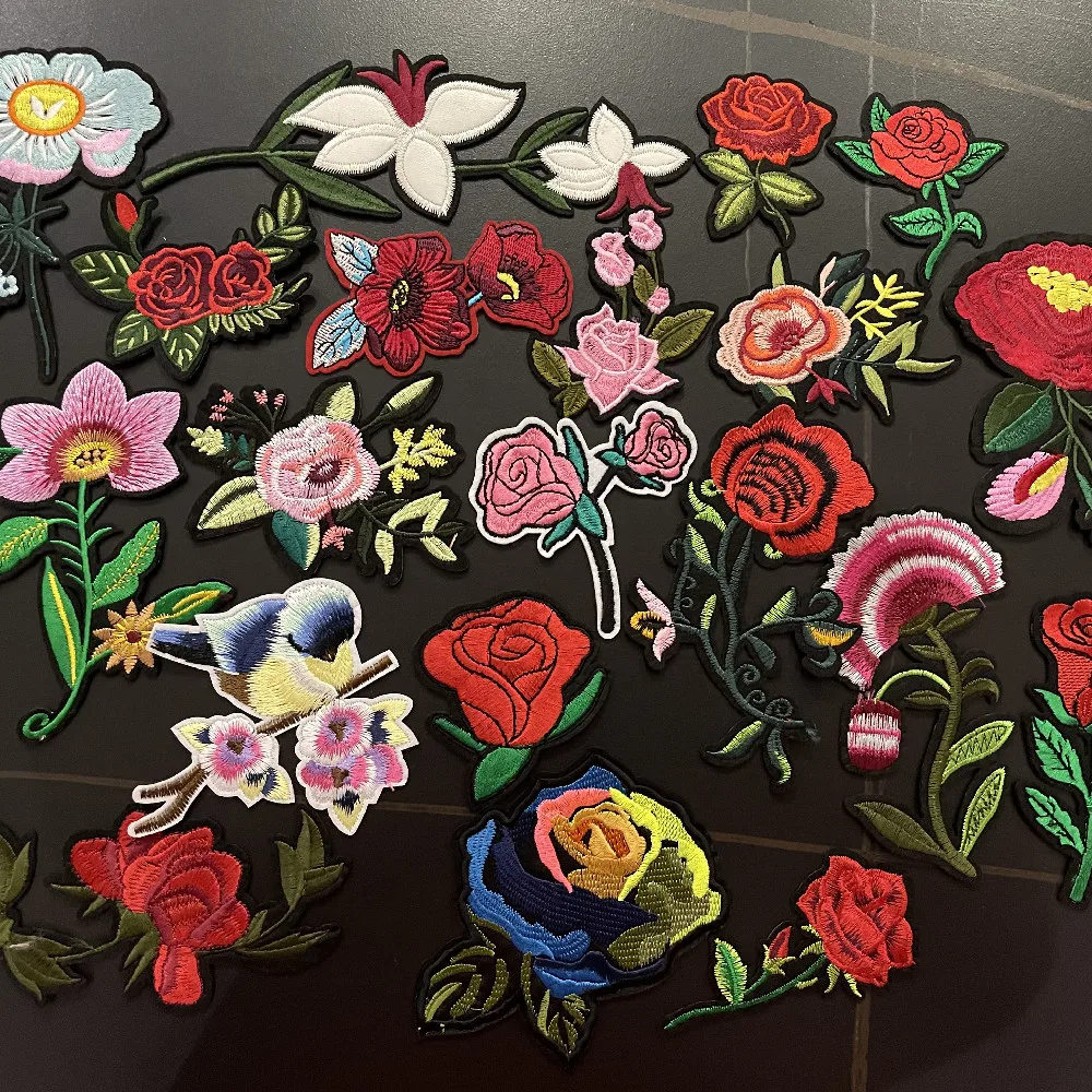 20pcs Rose Flower Embroidered Iron On Patches For Clothing Diy Clothes  Patchwork Sticker Flowers Applique Badges Crafts Handmade - Patches -  AliExpress