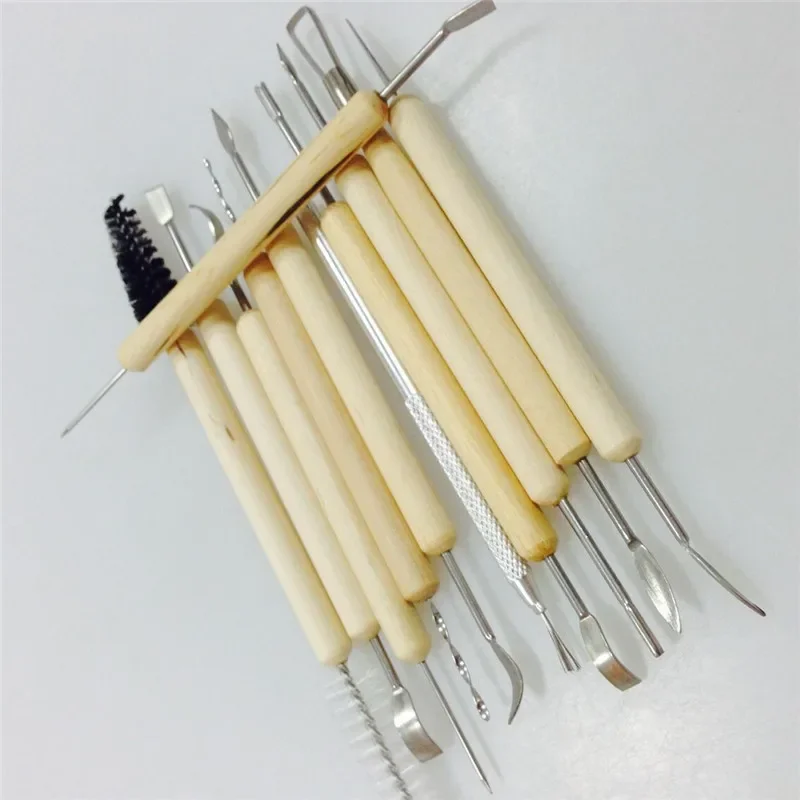 11pcs Wood Clay Sculpting Kit Sculpt Smoothing Wax Carving Pottery Ceramic Tools Polymer Shapers Modeling Carved Tool