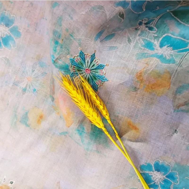 Летняя тонкая ткань с принтом «сделай сам» для ручного шитья ткань из рами с принтом листьев феникса для платьев летняя тонкая