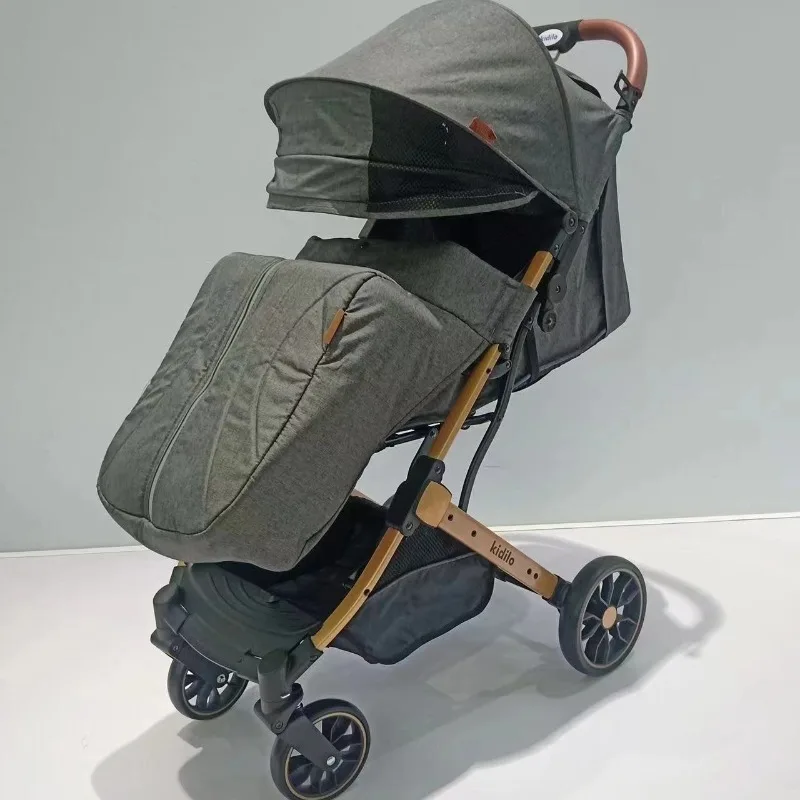 Stroller can sit and lie down, lightweight foldable stroller, multifunctional portable stroller
