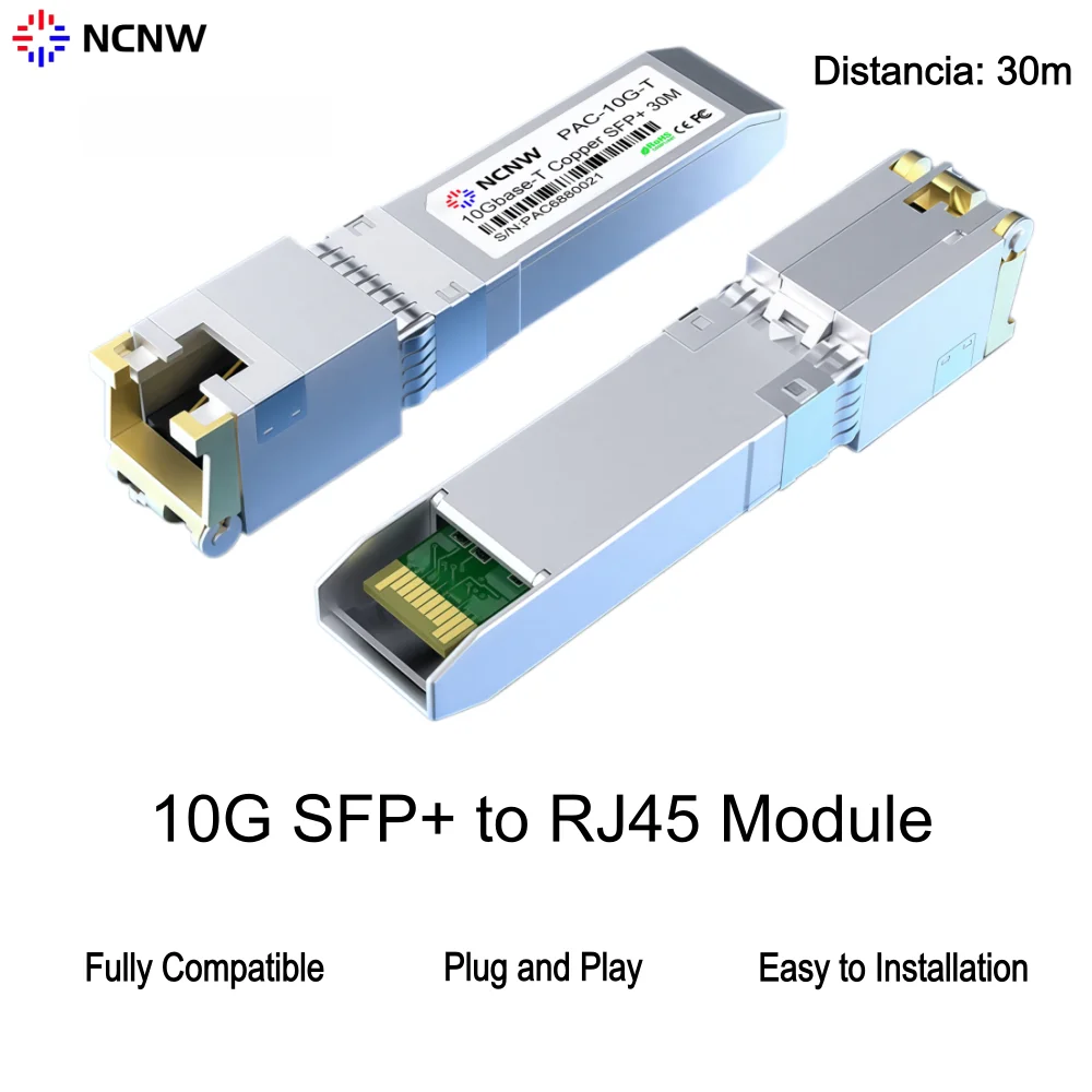 Juniper Rj45 Sfp 10G RJ45 SFP Copper Module RJ45 Port Transceiver 10GBase-T Intel/Dell ...