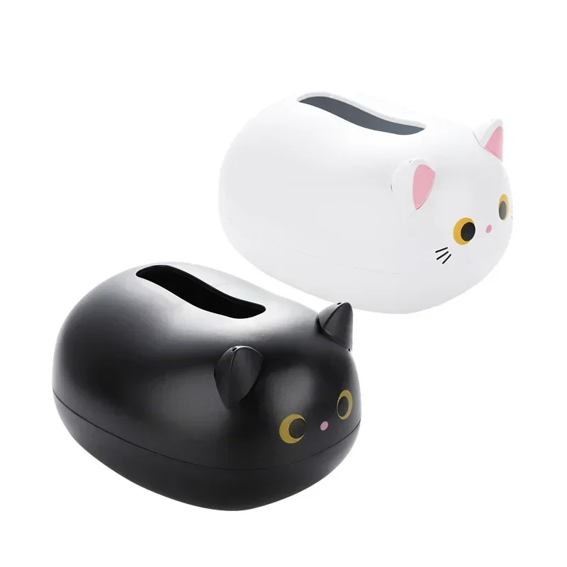 Kawaii Cat Tissue Box Livingroom Napkin Storage Box Kitchen Paper Container Desktop Toilet Paper Holder for Bathroom Dormitory 6