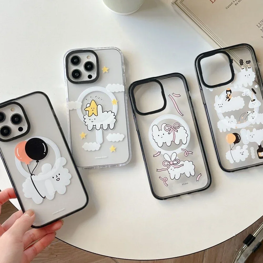 

Magsafe Acrylic Cartoon Cloud Sheep Case Cover for IPhone 11 12 13 14 15 Pro Max Case for IPhone 15 Pro Max