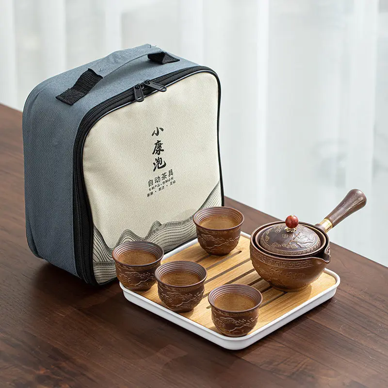 Chinese Tea Set Chinese Gongfu Tea Set Portable Teapot Maker Infuser Portable Cup Of 6 Porcelain