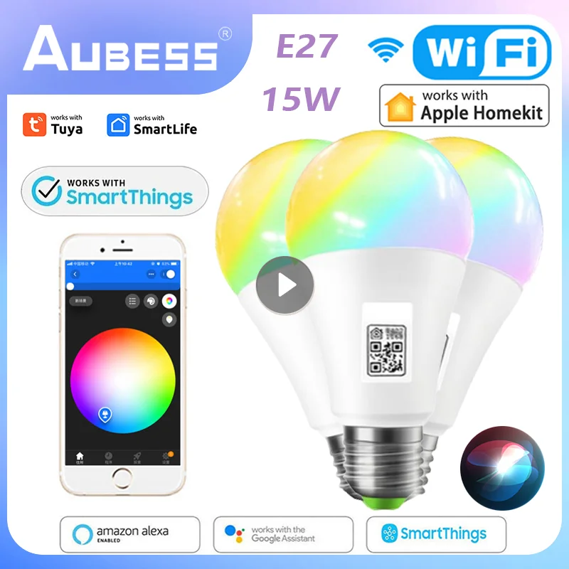 Mfi Certified Homekit Led Smart Wifi Lampadina Siri Voice App Control Rgb Night Lamp Per Apple Home Kit App Alexa Google Home
