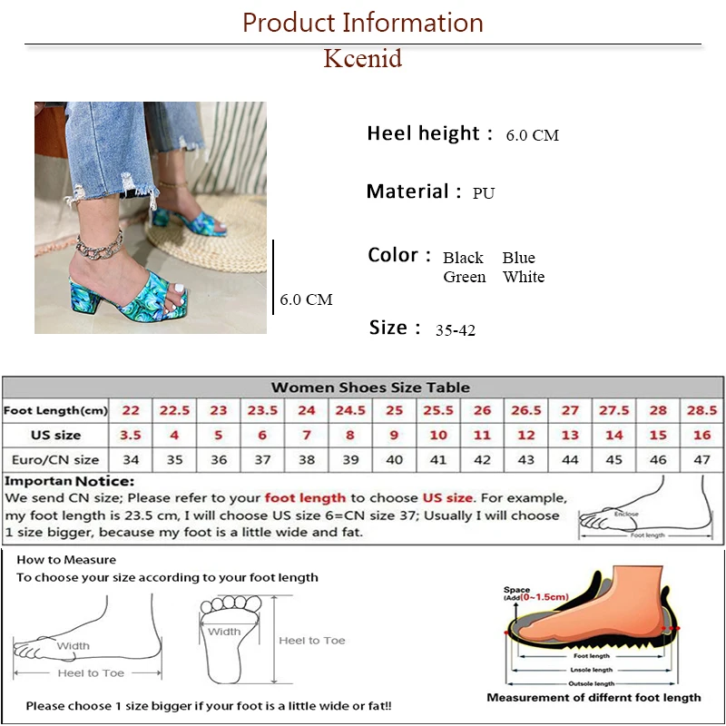 Kcenid Women Slippers Open Toe Square Heels Mules Concise Cozy Summer Outdoor Beach Slides Shoes High Heels Fashion Party Shoes