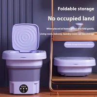 Petite Machine à laver pliable Portable 8l, avec sèche-linge rotatif, pour chaussettes, sous-vêtements, culottes, Mini Machine à laver domestique 6