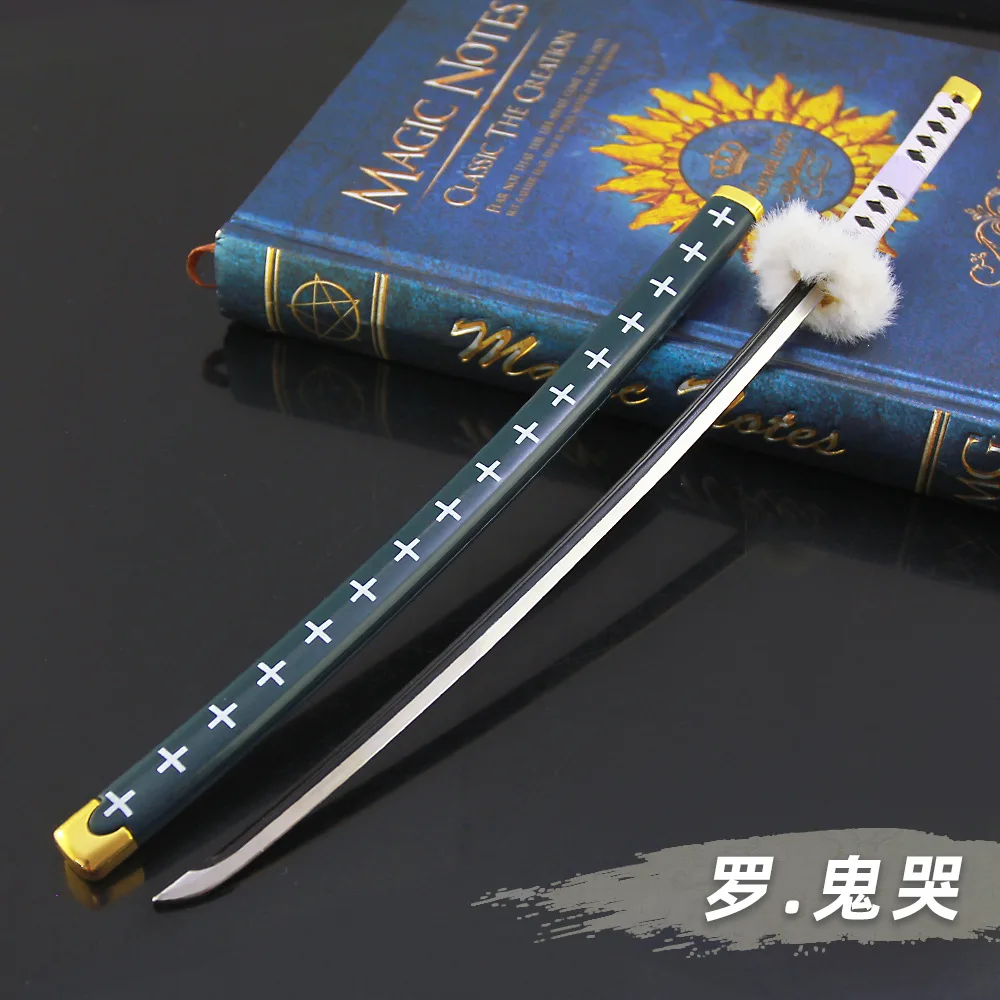 One Piece Weapon Trafalgar D Water Law Devil May Cry Game Keychain Weapon Model Katana Samurai Sword Novel Toys for Children 202