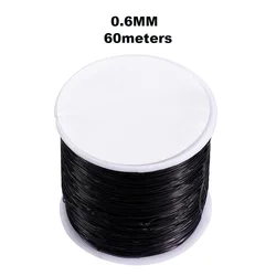 Elastic Cord Beading Thread for Jewelry Making and Crafting (0.6mm - 60M Black)