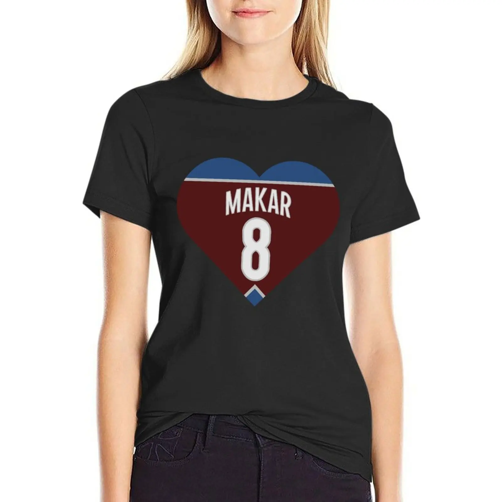 

Cale Makar Jersey Heart T-shirt hippie clothes anime clothes Woman clothing