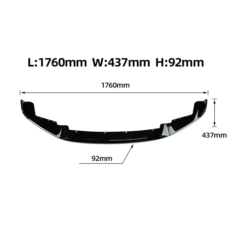 핫세일 카본 파이버 스타일 프론트 범퍼 스포일러 립 트림, 글로시 블랙 외장 부품 F87 M2 2016-2021