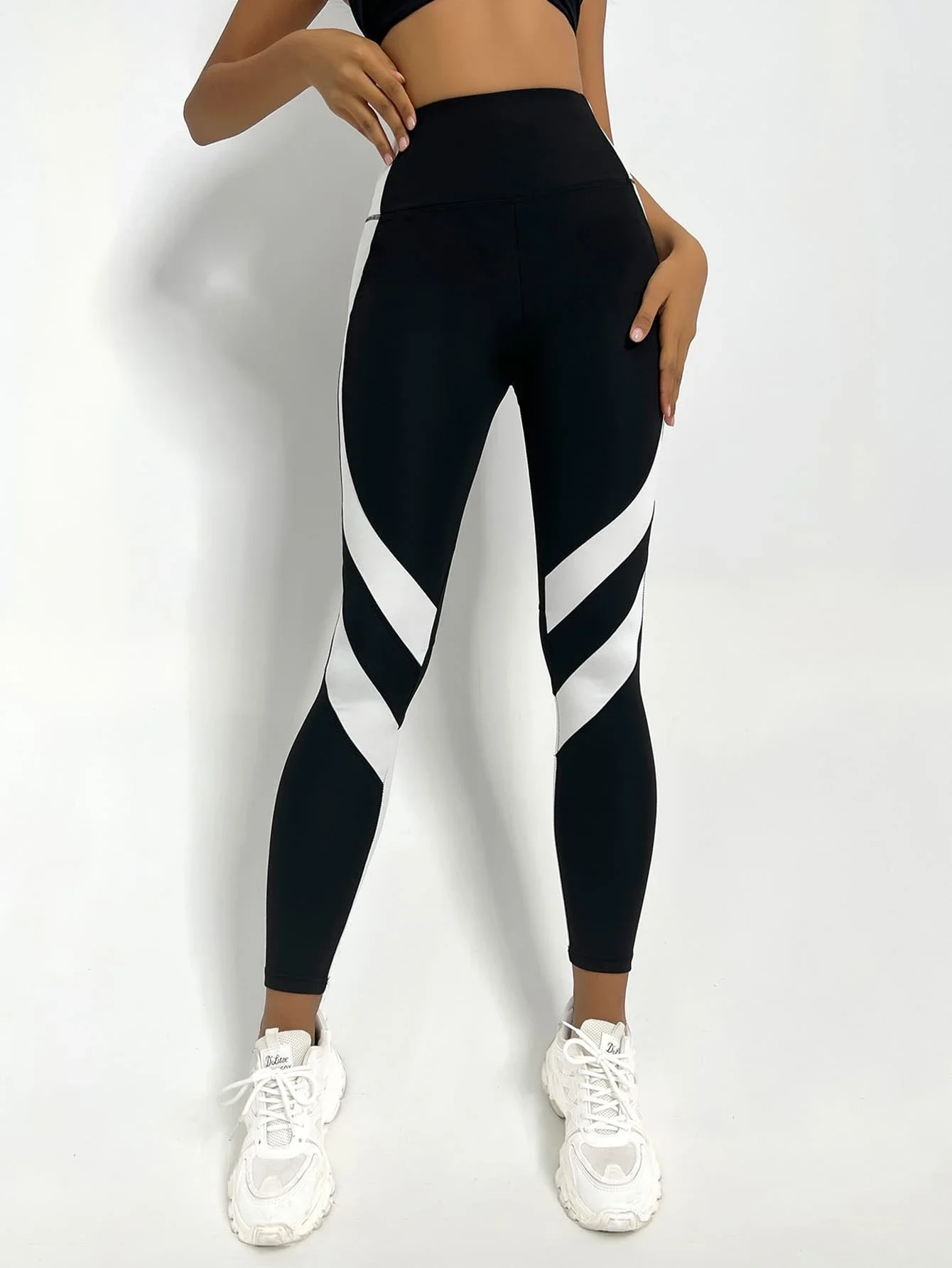 Two Tone Yoga Leggings Tummy Control Sports Tights Best Sellers In Women's Clothing