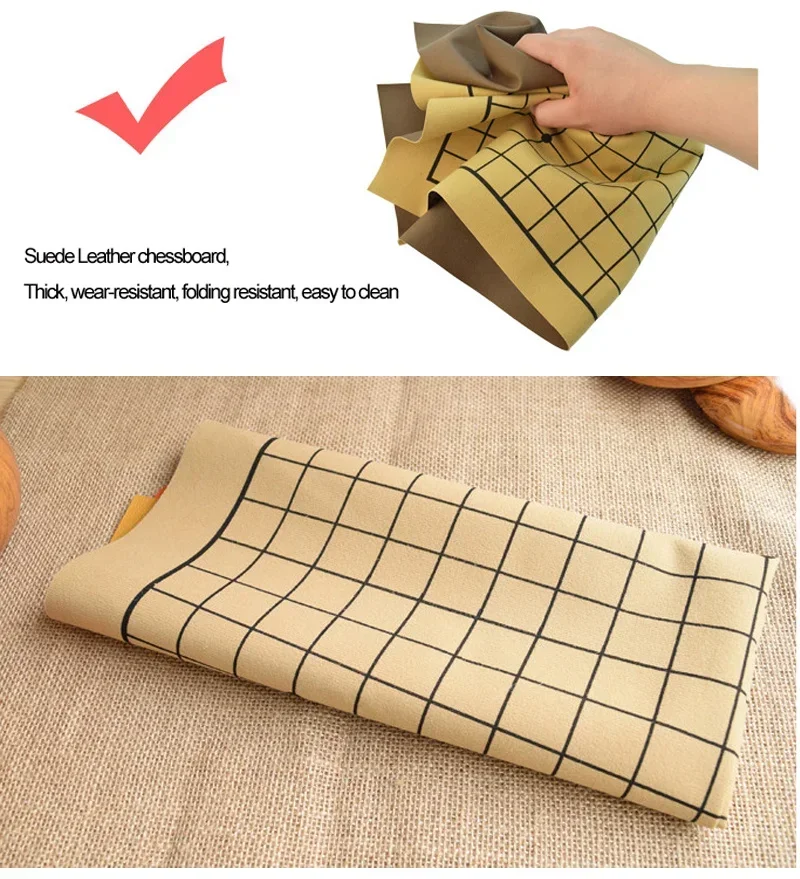 Standard Go Chess Use For Match 19 Line 361pcs Chessman Go chess Game Diameter 2.2cm Leather Chessboard Cloth Bag Weiqi toy Board Game Magnetic Chess Set Foldable Chess Board Table Games Folding Chess Board Chess Pieces and Board
