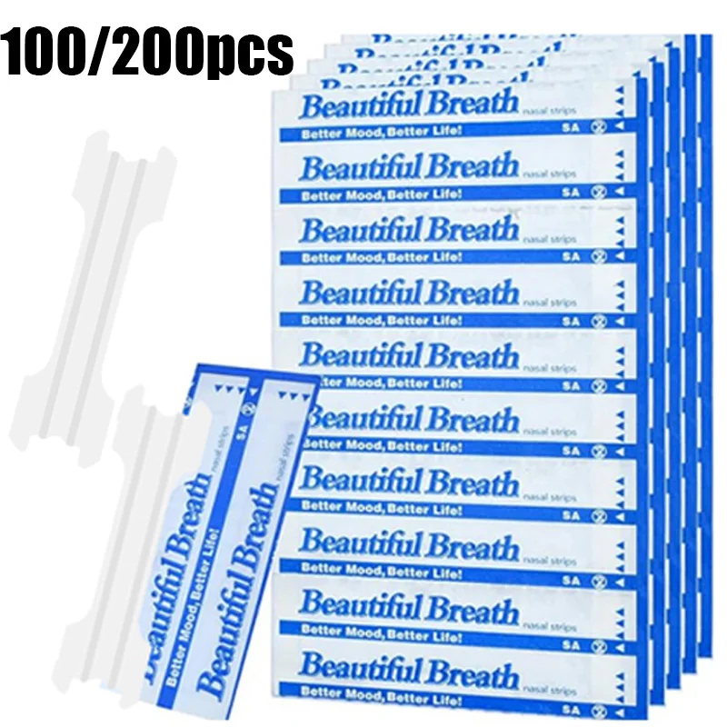 200/100PCS Transparent Breath Nasal Strips 2 Supports Stop Snoring Right Aid Nose Patch Good Sleeping Patches Better Breathing nasal strips nose strips stop snoring patch stop snoring snoring nose strips nasal patch sleeping patch anti snoring patch