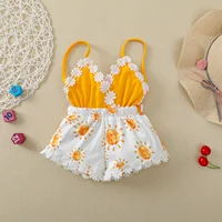 2022 Summer Baby Girls Rompers Toddler Jumpsuits Newborn Girl Sun Printed Sleeveless Infant Romper Baby Kid Clothes 0-4T 1