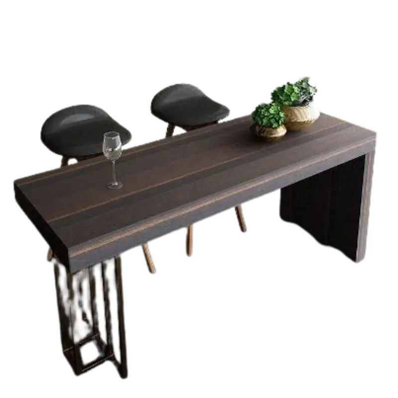 

Italian Nordic bar table with antique style modern minimalist black oak partition dining table