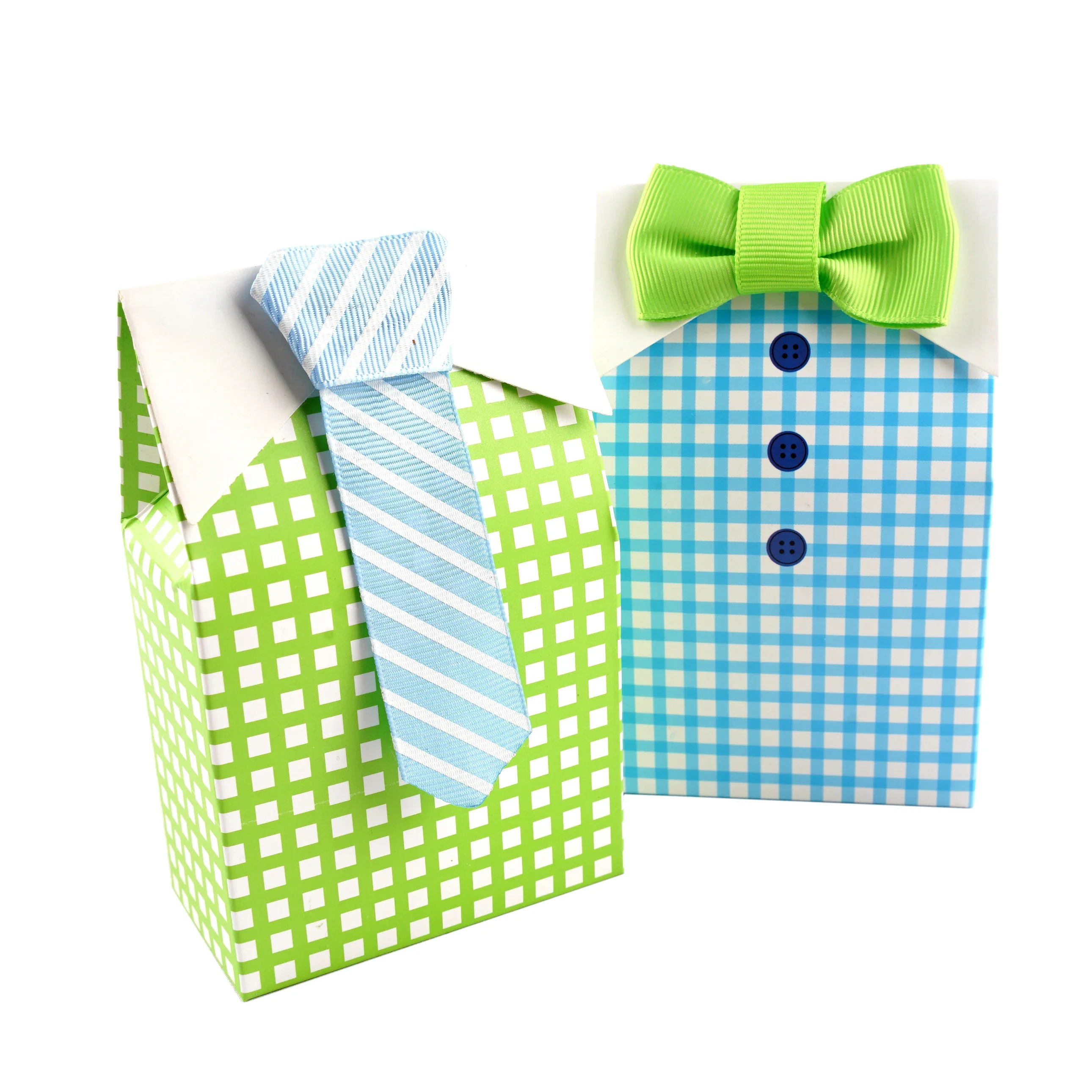 

My Little Man Blue Green Bow Tie Birthday Boy Baby Shower Favor Candy Treat Bag Wedding Favors Candy Box Gift Bags 10Pcs
