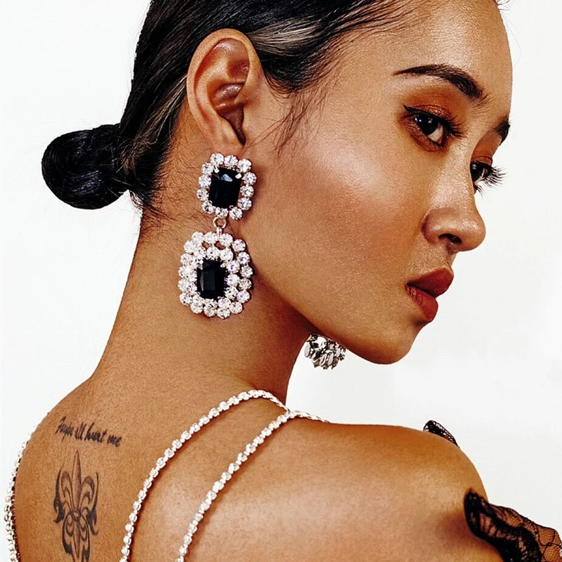 thumbnail image 2 of Crystal Dangle/Drop Blue Costume Earrings For Sale 2 of 11