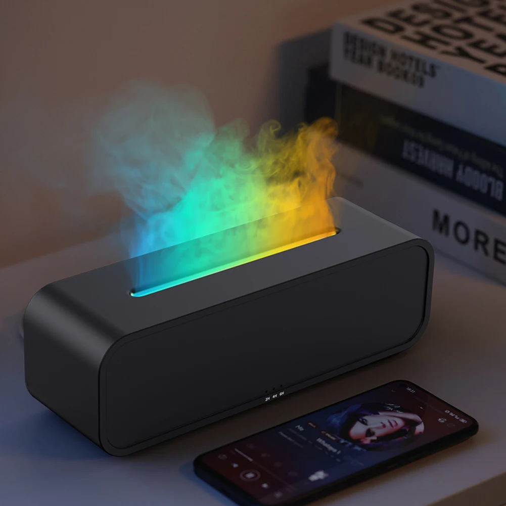 Colorful Flame Essential Oil Diffuser with Remote Control Aromatherapy Diffuser Air Humidifier for Bedroom Home Office