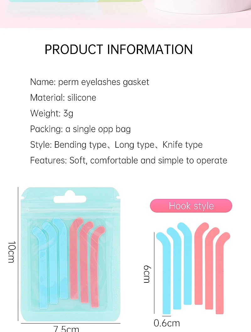 6 stücke Wimpern Heben Silikon Streifen Wiederverwendbare Wimpern Lift Curler Pad Dauerwelle Band Wimpern Verlängerung Liefert Make-Up-Tools – Detail 2