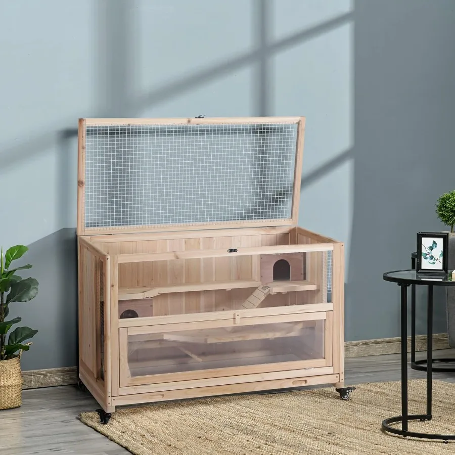 Extra Large Wooden Hamster Cage Playground with Ladders and Huts