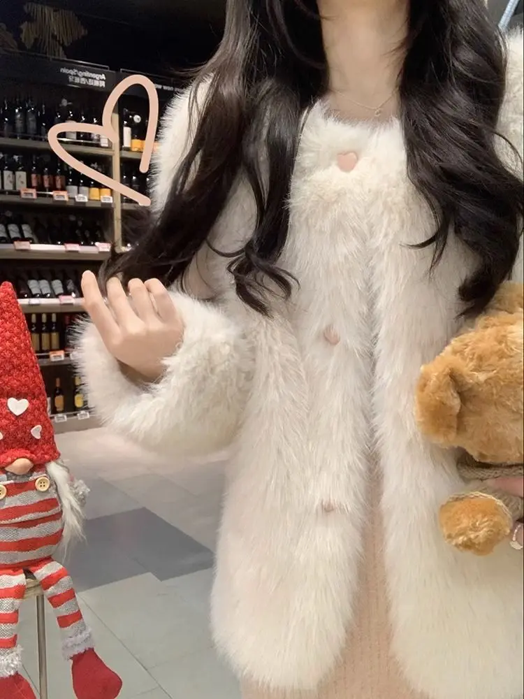 

Winter Round Collar Teddy Bear Fur Coat Women's Alpaca High-end Profile Mid-length 2023 New Women Fake T879