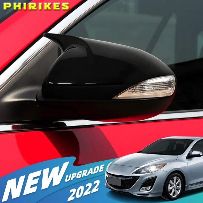 

2Pcs Car External Rearview Mirror Cover Cap Shell Housing Wing Mirror Lid For Mazda 3 Axela BL 2.0 2009 2010 2011 2012 2013